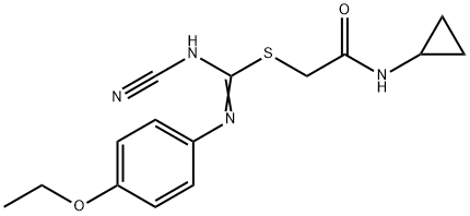 2-(cyclopropylamino)-2-oxoethyl N'-cyano-N-(4-ethoxyphenyl)imidothiocarbamate 구조식 이미지