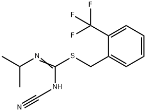 2-(trifluoromethyl)benzyl N'-cyano-N-isopropylimidothiocarbamate 구조식 이미지