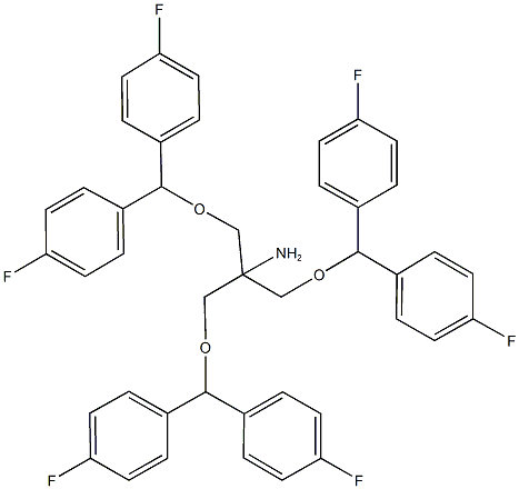 2-[bis(4-fluorophenyl)methoxy]-1,1-bis{[bis(4-fluorophenyl)methoxy]methyl}ethylamine Structure