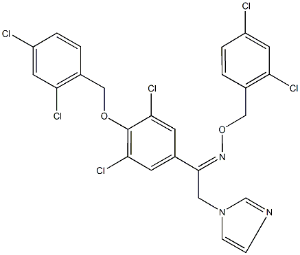 1-{3,5-dichloro-4-[(2,4-dichlorobenzyl)oxy]phenyl}-2-(1H-imidazol-1-yl)ethanone O-(2,4-dichlorobenzyl)oxime 구조식 이미지