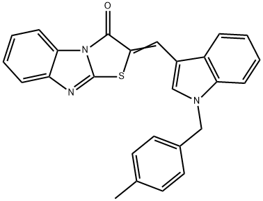 2-{[1-(4-methylbenzyl)-1H-indol-3-yl]methylene}[1,3]thiazolo[3,2-a]benzimidazol-3(2H)-one Structure