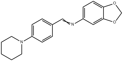 N-(1,3-benzodioxol-5-yl)-N-[4-(1-piperidinyl)benzylidene]amine 구조식 이미지