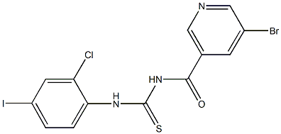 N-[(5-bromopyridin-3-yl)carbonyl]-N'-(2-chloro-4-iodophenyl)thiourea 구조식 이미지