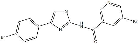 5-bromo-N-[4-(4-bromophenyl)-1,3-thiazol-2-yl]nicotinamide 구조식 이미지