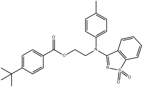 2-[(1,1-dioxido-1,2-benzisothiazol-3-yl)-4-methylanilino]ethyl 4-tert-butylbenzoate Structure
