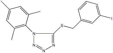 5-[(3-iodobenzyl)sulfanyl]-1-mesityl-1H-tetraazole 구조식 이미지