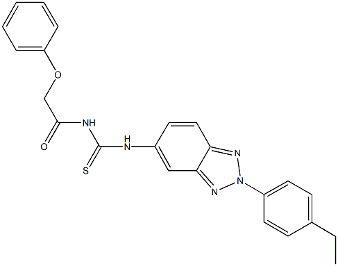 N-[2-(4-ethylphenyl)-2H-1,2,3-benzotriazol-5-yl]-N'-(phenoxyacetyl)thiourea 구조식 이미지