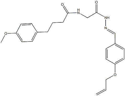 N-(2-{2-[4-(allyloxy)benzylidene]hydrazino}-2-oxoethyl)-4-(4-methoxyphenyl)butanamide 구조식 이미지