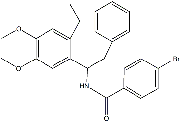 4-bromo-N-[1-(2-ethyl-4,5-dimethoxyphenyl)-2-phenylethyl]benzamide 구조식 이미지