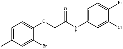 N-(4-bromo-3-chlorophenyl)-2-(2-bromo-4-methylphenoxy)acetamide 구조식 이미지