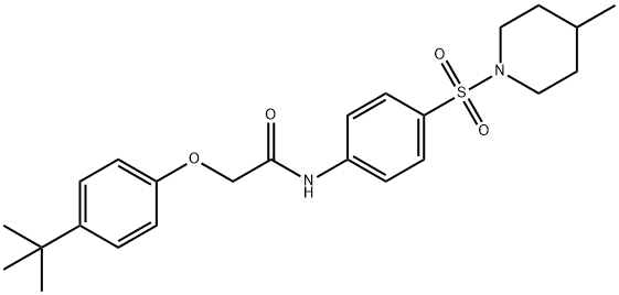 2-(4-tert-butylphenoxy)-N-{4-[(4-methyl-1-piperidinyl)sulfonyl]phenyl}acetamide Structure