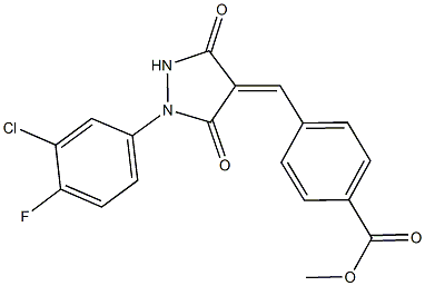 methyl 4-{[1-(3-chloro-4-fluorophenyl)-3,5-dioxo-4-pyrazolidinylidene]methyl}benzoate Structure
