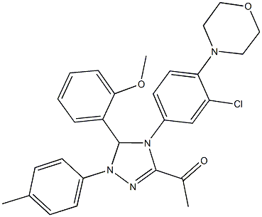 1-[4-(3-chloro-4-morpholin-4-ylphenyl)-5-[2-(methyloxy)phenyl]-1-(4-methylphenyl)-4,5-dihydro-1H-1,2,4-triazol-3-yl]ethanone Structure