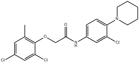 N-[3-chloro-4-(1-piperidinyl)phenyl]-2-(2,4-dichloro-6-methylphenoxy)acetamide 구조식 이미지