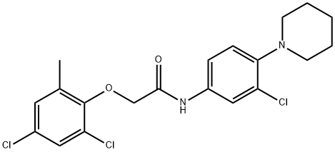 N-[3-chloro-4-(1-piperidinyl)phenyl]-2-(2,4-dichloro-6-methylphenoxy)acetamide Structure