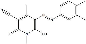 5-[(3,4-dimethylphenyl)diazenyl]-6-hydroxy-1,4-dimethyl-2-oxo-1,2-dihydro-3-pyridinecarbonitrile Structure
