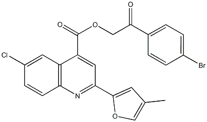 2-(4-bromophenyl)-2-oxoethyl 6-chloro-2-(4-methyl-2-furyl)-4-quinolinecarboxylate 구조식 이미지