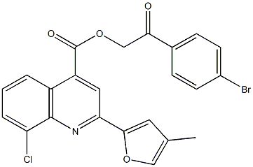 2-(4-bromophenyl)-2-oxoethyl 8-chloro-2-(4-methyl-2-furyl)-4-quinolinecarboxylate 구조식 이미지