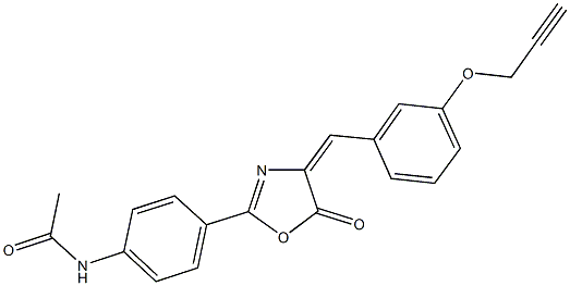 N-(4-{5-oxo-4-[3-(2-propynyloxy)benzylidene]-4,5-dihydro-1,3-oxazol-2-yl}phenyl)acetamide Structure