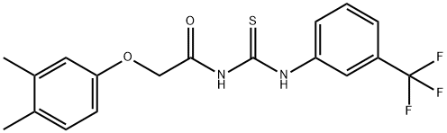 N-[(3,4-dimethylphenoxy)acetyl]-N'-[3-(trifluoromethyl)phenyl]thiourea 구조식 이미지