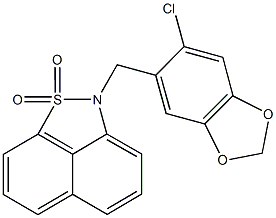 2-[(6-chloro-1,3-benzodioxol-5-yl)methyl]-2H-naphtho[1,8-cd]isothiazole 1,1-dioxide Structure