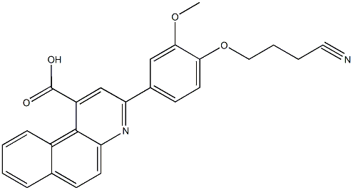 3-[4-(3-cyanopropoxy)-3-methoxyphenyl]benzo[f]quinoline-1-carboxylic acid Structure