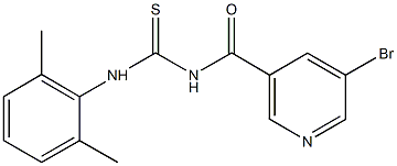 N-[(5-bromo-3-pyridinyl)carbonyl]-N'-(2,6-dimethylphenyl)thiourea 구조식 이미지