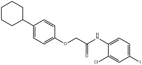 N-(2-chloro-4-iodophenyl)-2-(4-cyclohexylphenoxy)acetamide 구조식 이미지