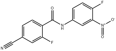 4-cyano-2-fluoro-N-{4-fluoro-3-nitrophenyl}benzamide Structure