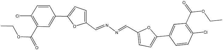 ethyl 2-chloro-5-{5-[2-({5-[4-chloro-3-(ethoxycarbonyl)phenyl]-2-furyl}methylene)carbohydrazonoyl]-2-furyl}benzoate Structure