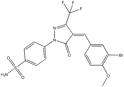 4-[4-(3-bromo-4-methoxybenzylidene)-5-oxo-3-(trifluoromethyl)-4,5-dihydro-1H-pyrazol-1-yl]benzenesulfonamide 구조식 이미지