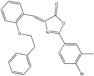 2-(4-bromo-3-methylphenyl)-4-[2-(2-phenylethoxy)benzylidene]-1,3-oxazol-5(4H)-one 구조식 이미지