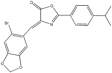 4-[(6-bromo-1,3-benzodioxol-5-yl)methylene]-2-(4-isopropylphenyl)-1,3-oxazol-5(4H)-one Structure