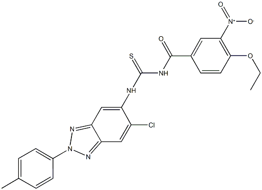 N-[6-chloro-2-(4-methylphenyl)-2H-1,2,3-benzotriazol-5-yl]-N'-{4-ethoxy-3-nitrobenzoyl}thiourea Structure