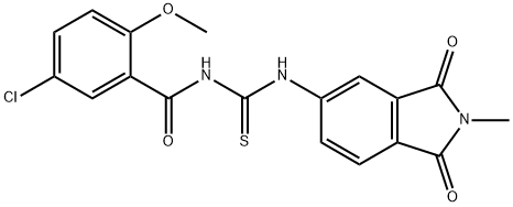 N-(5-chloro-2-methoxybenzoyl)-N'-(2-methyl-1,3-dioxo-2,3-dihydro-1H-isoindol-5-yl)thiourea 구조식 이미지