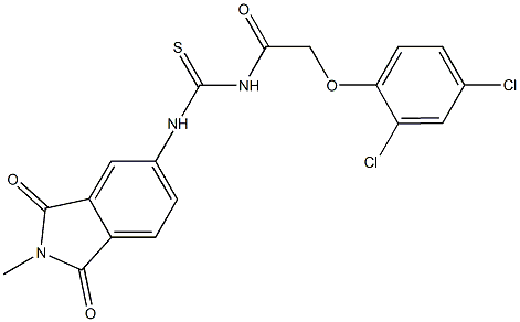 N-[(2,4-dichlorophenoxy)acetyl]-N'-(2-methyl-1,3-dioxo-2,3-dihydro-1H-isoindol-5-yl)thiourea 구조식 이미지