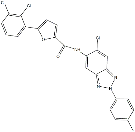 N-[6-chloro-2-(4-methylphenyl)-2H-1,2,3-benzotriazol-5-yl]-5-(2,3-dichlorophenyl)-2-furamide 구조식 이미지