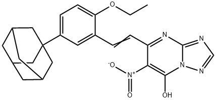 5-{2-[5-(1-adamantyl)-2-ethoxyphenyl]vinyl}-6-nitro[1,2,4]triazolo[1,5-a]pyrimidin-7-ol 구조식 이미지