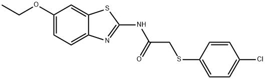 2-[(4-chlorophenyl)sulfanyl]-N-(6-ethoxy-1,3-benzothiazol-2-yl)acetamide Structure