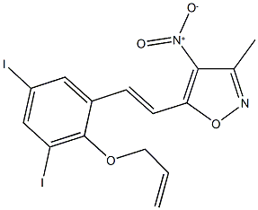 5-{2-[2-(allyloxy)-3,5-diiodophenyl]vinyl}-4-nitro-3-methylisoxazole 구조식 이미지