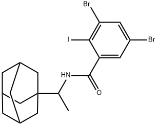 N-[1-(1-adamantyl)ethyl]-3,5-dibromo-2-iodobenzamide Structure