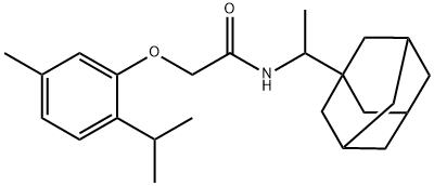N-[1-(1-adamantyl)ethyl]-2-(2-isopropyl-5-methylphenoxy)acetamide 구조식 이미지