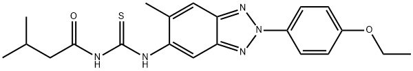 N-[2-(4-ethoxyphenyl)-6-methyl-2H-1,2,3-benzotriazol-5-yl]-N'-(3-methylbutanoyl)thiourea Structure