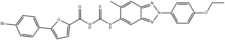 N-[5-(4-bromophenyl)-2-furoyl]-N'-[2-(4-ethoxyphenyl)-6-methyl-2H-1,2,3-benzotriazol-5-yl]thiourea 구조식 이미지