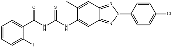 N-[2-(4-chlorophenyl)-6-methyl-2H-1,2,3-benzotriazol-5-yl]-N'-(2-iodobenzoyl)thiourea 구조식 이미지