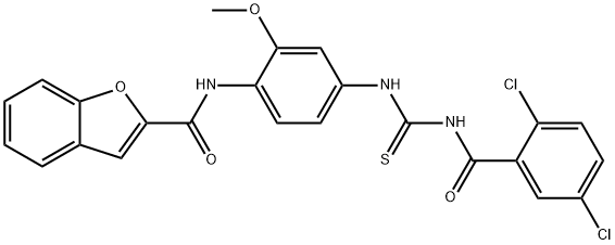 N-[4-({[(2,5-dichlorobenzoyl)amino]carbothioyl}amino)-2-methoxyphenyl]-1-benzofuran-2-carboxamide Structure