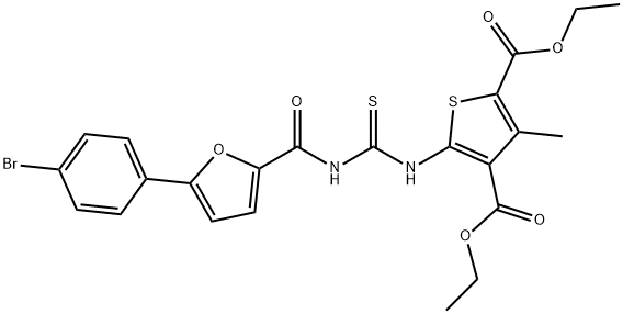 diethyl 5-[({[5-(4-bromophenyl)-2-furoyl]amino}carbothioyl)amino]-3-methyl-2,4-thiophenedicarboxylate 구조식 이미지