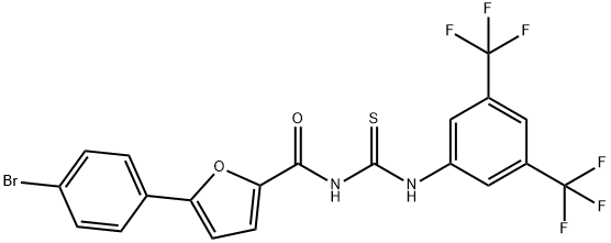 N-[3,5-bis(trifluoromethyl)phenyl]-N'-[5-(4-bromophenyl)-2-furoyl]thiourea 구조식 이미지
