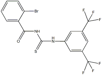N-[3,5-bis(trifluoromethyl)phenyl]-N'-(2-bromobenzoyl)thiourea 구조식 이미지