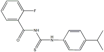 N-(2-fluorobenzoyl)-N'-(4-isopropylphenyl)thiourea 구조식 이미지